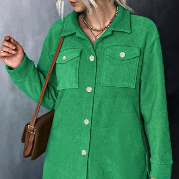 green button coat casual boho fall winter - Picture 4 of 6